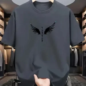 Men's Grey Printed Wings Dri Fit T-Shirt Round Neck