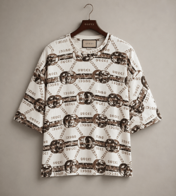 Luxury Monogram Down Shoulder Oversized T-Shirt – Premium Summer Streetwear Tee