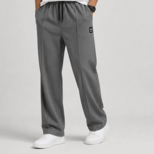 Men’s Summer Baggy Trouser – Lightweight Relaxed Fit Drawstring Pants (Grey)