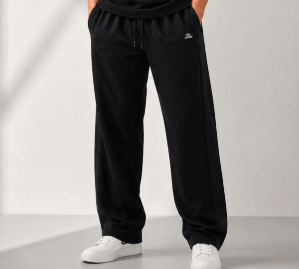 Men’s Summer Baggy Trouser – Lightweight Relaxed Fit Casual Track Pants (Black)