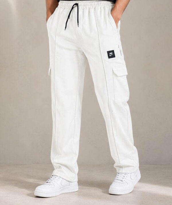 Urban Utility Cargo Trousers in Bone White